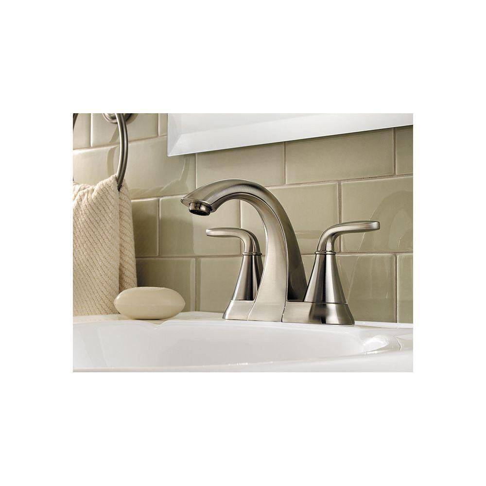 Pfister LF048PDKK Pasadena 2 Handle 4 Inch Centerset Bathroom Faucet in Brushed Nickel