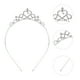 thumbnail image 3 of Delicada fiesta de bodas Niños Flores Girl Rhinestones Rhinestones en forma de tiara de diadema de corona (plata), 3 of 6