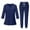 Dark Blue #010, variant on Mohiass Scrub Sets for Woman V-Neck 3/4 Sleeve Tops and Long Pants Solid Color Nurse Uniform with Pockets Wine XL