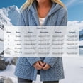 thumbnail image 5 of Women's Thick Warm Fleece Coat Hood Cardigan, Button Front Long Sleeve Loose Mid Length Winter Casual Loungewear Jacket Light Blue M, 5 of 8