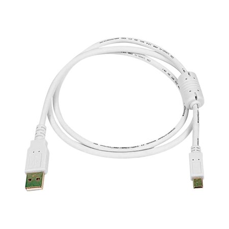 UPC: 0844660086338 | Monoprice USB 2.0 Cable – 3 Feet – White | USB Type-A to USB Mini-B 2.0 Cable – 5-Pin  28/24AWG  Gold Plated