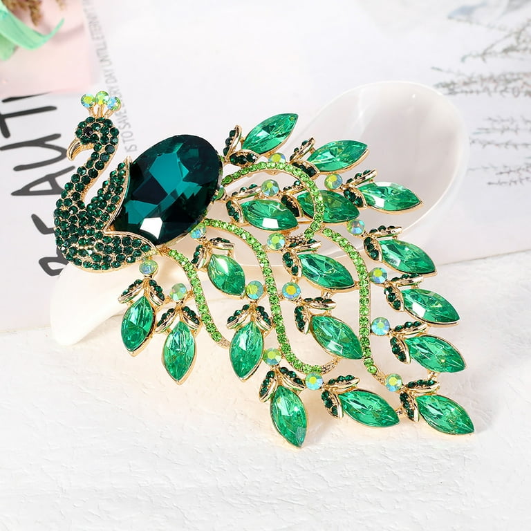 Flower Brooches for Women Vintage Animal Jewelry Corsage Green Party  Diamond Alloy Pin Brooch Brooches for Women Fashion Large 