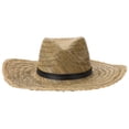 thumbnail image 4 of Sombrero de paja tejida de ala ancha para hombre, con protección UV, ideal para el sol y actividades al aire libre en verano., 4 of 7
