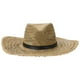 thumbnail image 4 of Sombrero de paja tejida de ala ancha para hombre, con protección UV, ideal para el sol y actividades al aire libre en verano., 4 of 7
