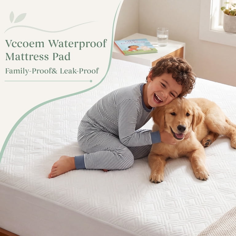 Vccoem Queen Waterproof Mattress Protector, Quilted photo 7