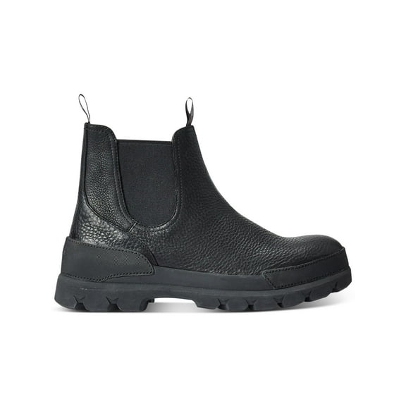 POLO RALPH LAUREN Mens Black Pull Tabs Cushioned Lug Sole Goring Oslo Round Toe Block Heel Chelsea 7.5 D