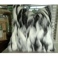 thumbnail image 2 of Thomas Collection Gray Black White Fox Faux Fur Throw Pillow - 17438, 2 of 5