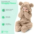 thumbnail image 6 of Cuddle Club One Piece Romper Hooded Fleece Onesie Jumper for Baby, Bear Ivory 5T, 6 of 6