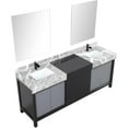 thumbnail image 3 of Lexora Home Zilara 80" Double Marble Top Bathroom Vanity with Mirror and Faucet, 3 of 16
