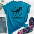 thumbnail image 2 of Grandmasaurus T-shirt, Unisex Women's Shirt, Grandma Shirt, Grandmother Shirt, Dinosaur Shirt, Heather Blue, Large, 2 of 6