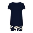 thumbnail image 5 of BLTIBY Women 2 Piece Sets Summer Short Sleeve Crew Neck Top Drawstring Shorts Casual Matching Outfits with Pockets Black 2 S, 5 of 6