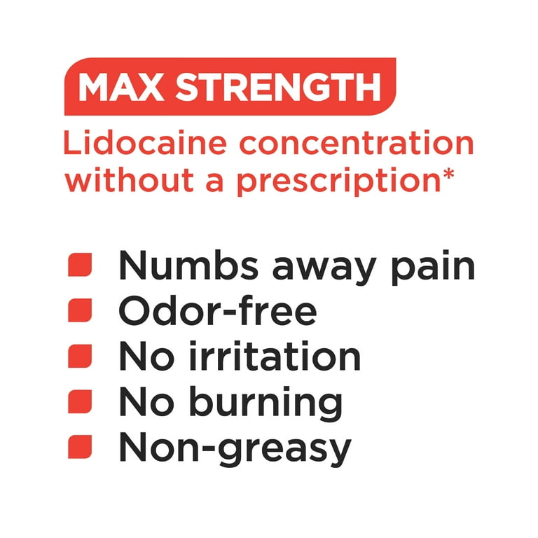 Equate Max Strength Lidocaine Pain Relieving Cream, 2.7 oz