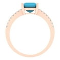 thumbnail image 4 of 1.62 ctw Solitaire with Zirconia Diamond Accents Anniversary Ring for Women | Princess Cut Simulated Turquoise | Hyperallergenic Solid 18K Rose Gold, 4 of 5