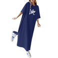 thumbnail image 1 of Vestido holgado informal de verano con estampado floral para mujer - Vestido largo tipo camiseta de manga corta, ligero, para todas las ocasiones, 1 of 4