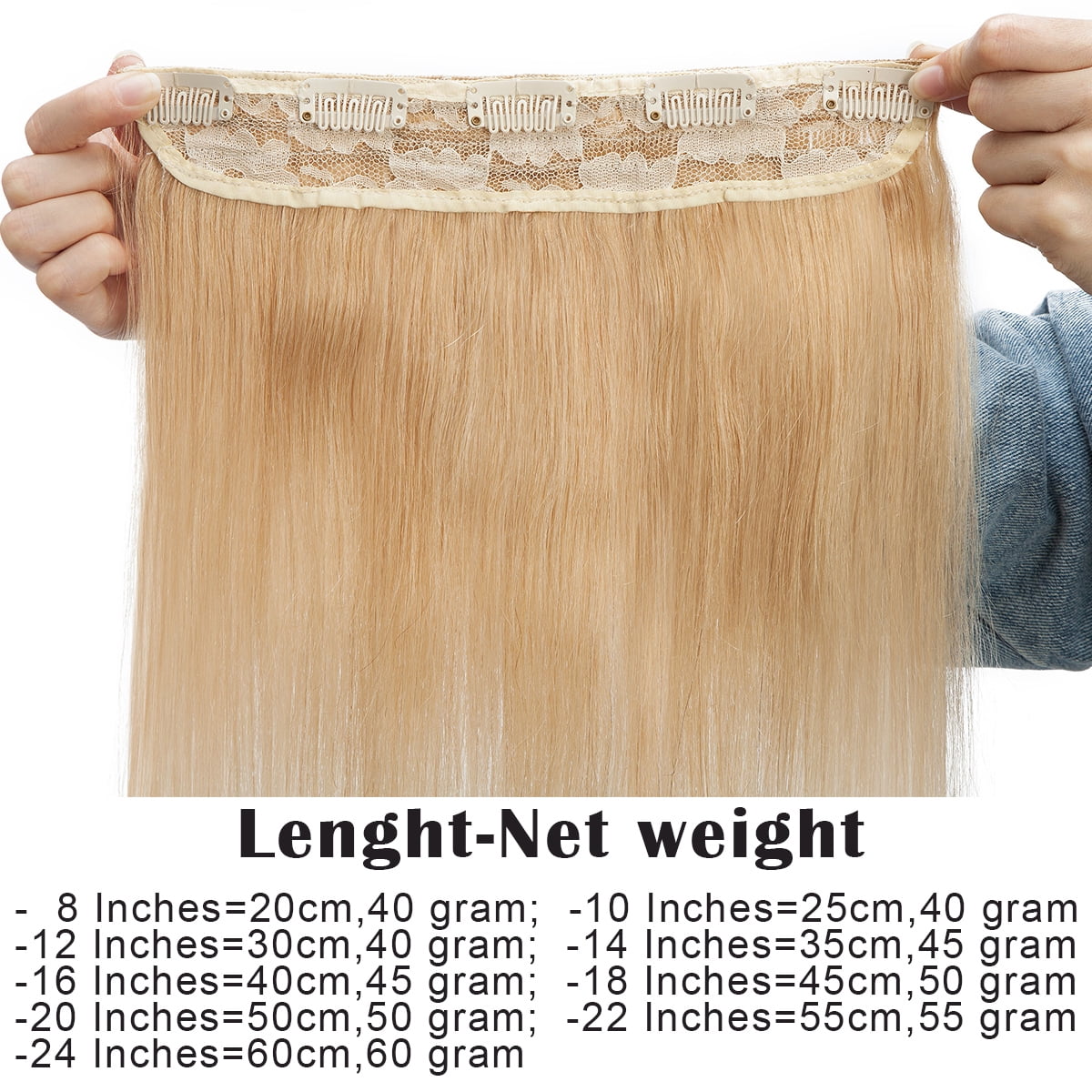 SEGO Clip in Hair Extensions Human Hair 3/4 Full Head 100% Real Remy Thick Hair Extensions Silky Straight Balayage Blonde Hair Pieces