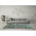 thumbnail image 3 of Ahgly Company Indoor Round Patchwork Light Blue Transitional Area Rugs, 4' Round, 3 of 4
