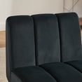 thumbnail image 6 of Armless Accent Chair, Upholstered Chair, Velvet Accent Chair with Black Metal Legs, Black for Living Room, Bedroom, Office, 6 of 11