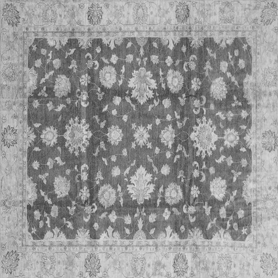 Ahgly Company Indoor Square Oriental Gray Traditional Area Rugs, 7' Square