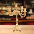 thumbnail image 3 of Candelabros de aleación de zinc Candelabros cónicos Portavelas, Portavelas vintage Portavelas para mesa de comedor Centros de mesa Banquete de boda de 25cmx30.5cm BLESIY Candelabro, 3 of 7