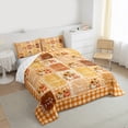 thumbnail image 3 of Manfei Vibrant Pumpkin Sunflower Bedding Comforter Set, Hello Fall Autumn Twin Comforter Sets, Orange Patchwork Plaid Reversible Bedding Set, Microfiber Bedroom Decor, 2-Piece, 3 of 8