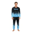 thumbnail image 2 of Halloween Family Sleepwear, Halloween Pajamas, Family Matching Pajamas, Halloween Matching Family Pajamas Black Blue Bat Gradient Long Sleeve Set for Costume Party, Men M, 2 of 4