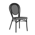 thumbnail image 2 of Merrick Lane Stacking Thonet French Bistro Style Chair, Black & White PE Rattan Seat, and Black Metal Frame for Indoor/Outdoor Use, 2 of 13