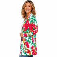 thumbnail image 2 of Women's Plus Size Abstract Floral Cardigan, Long Sleeve Open Front Tunic with Pockets, 2 of 8
