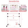 thumbnail image 3 of Gymax 4FT Portable Double Freestanding Ballet Barre Dancing Stretching Pink, 3 of 10