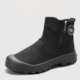 thumbnail image 4 of Mens Ankle Boots Canvas Round Toe Side Zip Boots Thick Cushioned Sole Comfort High‑Top Boots with Sturdy Outsole for Commuting Outdoor Activities, 4 of 9