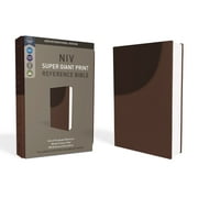 NIV, Super Giant Print Reference Bible, Imitation Leather, Brown, Red Letter Edition (Special) (Hardcover)