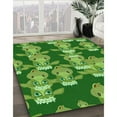 thumbnail image 3 of Ahgly Tapis Rond Lavable en Machine Intérieur Transitionnel Vert, 3 Pieds Rond, 3 of 7