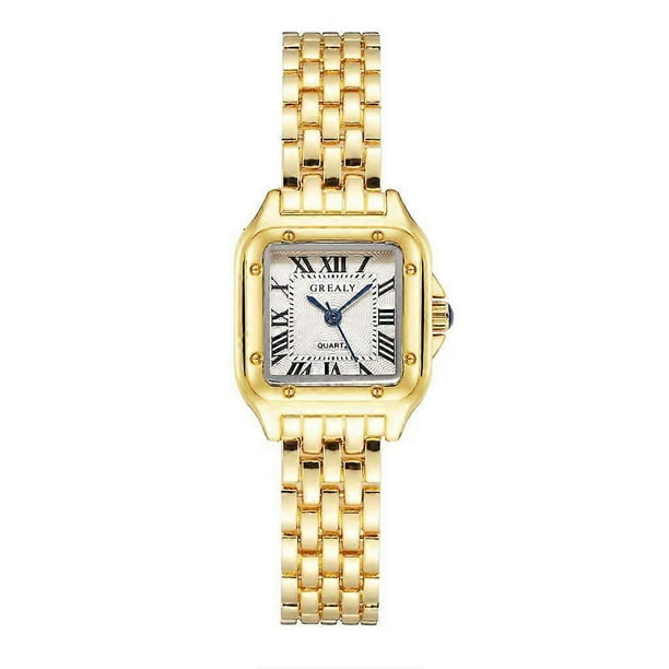 2023 Luxury Women's Fashion Square Watches Gold Alloy Strap Ladies Quartz Wristwatches Qualities Female Roman Scale Clock