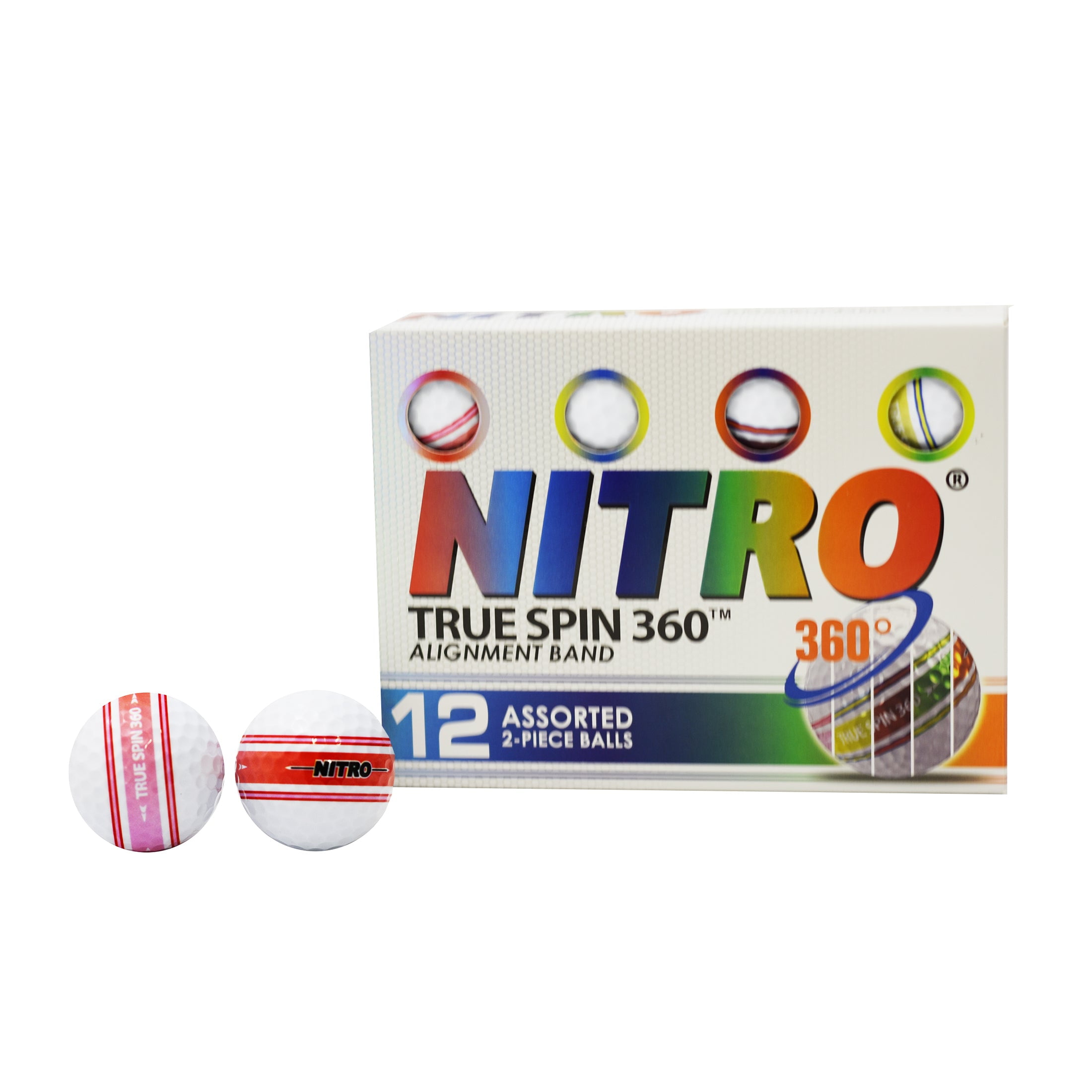 (4 pack) Nitro Truespin 360 Golf Balls 12pk