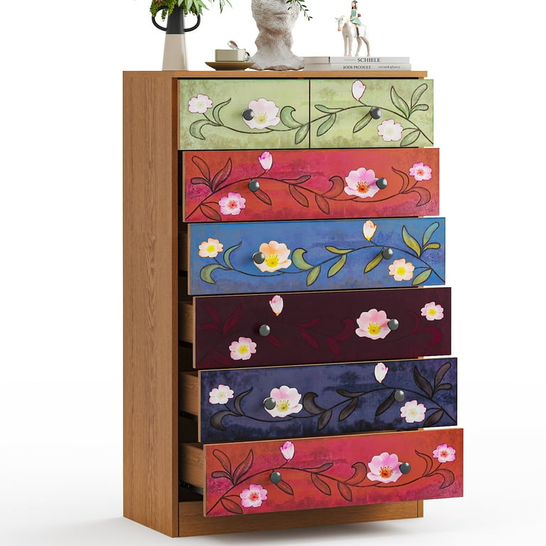 Ktaxon Wood 7-Drawer Dresser Tall Chest Organizer Unit with Wood