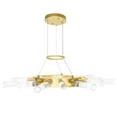 thumbnail image 3 of CWI Lighting Collar 14 Light Contemporary Metal Chandelier in Satin Gold, 3 of 5