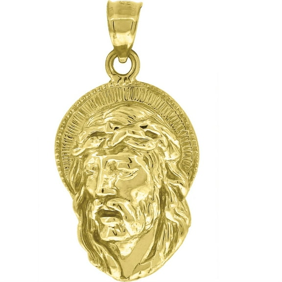 Auriga 10k Yellow Gold Jesus Religious Charm Pendant for Women