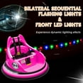 thumbnail image 6 of Track Seven 12V Bumper Car for Toddlers, Kids Electric Bumper Car with Remote Control, LED Lights, Bluetooth, 360°Spin, Ride on Toy Car for Boys Girls Aged 2+, Rose Red, 6 of 7