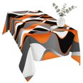 thumbnail image 2 of Abstract Stripes Table Cloth Waterproof Tablecloths, Retro Modern Orange Black Gray Lines Tablecloth Dining Table Cover for Kitchen Party Tabletop Outdoor, Rectangle Tablecloth 54x108 Inch, 2 of 9