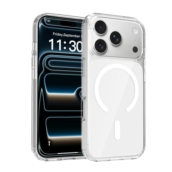 for iPhone 17 Pro Case: Clear Magnetic Phone Cases Compatible with Magsafe Slim Anti Yellowing Rugged Shockproof Protective Transparent Cell Cover,