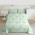 thumbnail image 2 of Manfei Blue Bowknot Groovy Bedding Comforter Set, Rustic Flower Floral Twin Comforter Sets, Teens Girls Female Kids Reversible Bedding Set, Ultra Soft Home Decor, 2pcs, 2 of 8