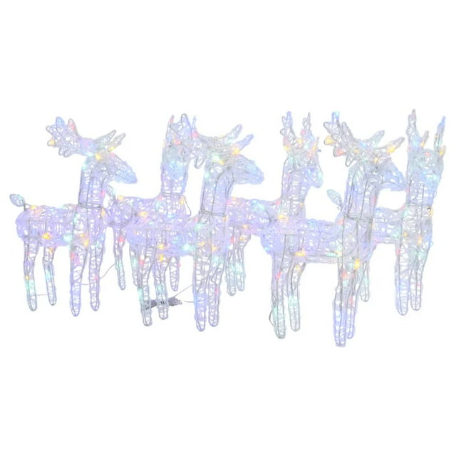 vidaXL Christmas Reindeers Xmas Decoration Light Display with LEDs Acrylic