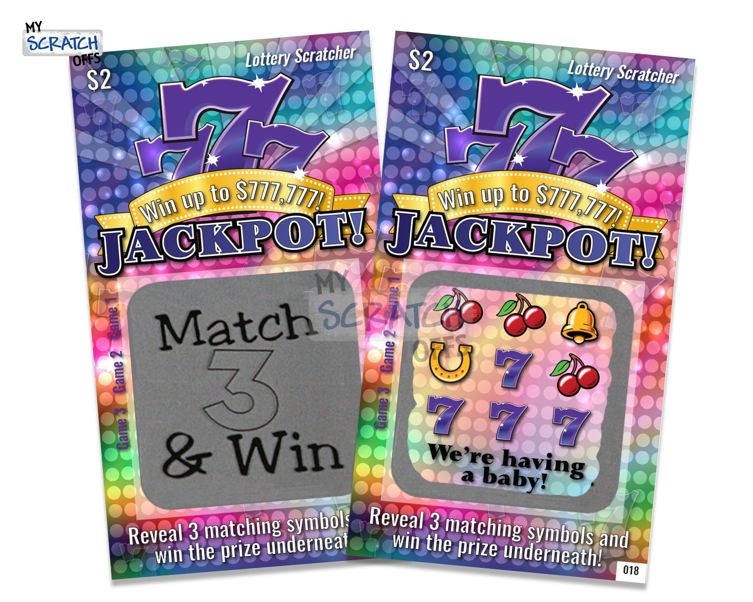 Pregnancy Announcement Jackpot Lotto Replica Scratch Off Card