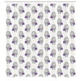 thumbnail image 3 of Hedgehog Shower Curtain, Cartoon Hipster Animal with a Bag with Leaves Pattern Autumn, Fabric Bathroom Set with Hooks, 69W X 84L Inches Extra Long, Purple Pale Orange and Grey, by Ambesonne, 3 of 3