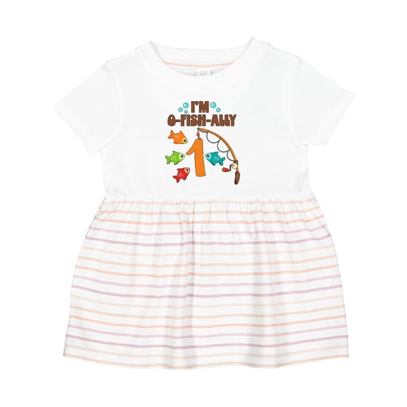 Inktastic I'm O-fish-ally One Fishing Birthday Girls Baby Dress