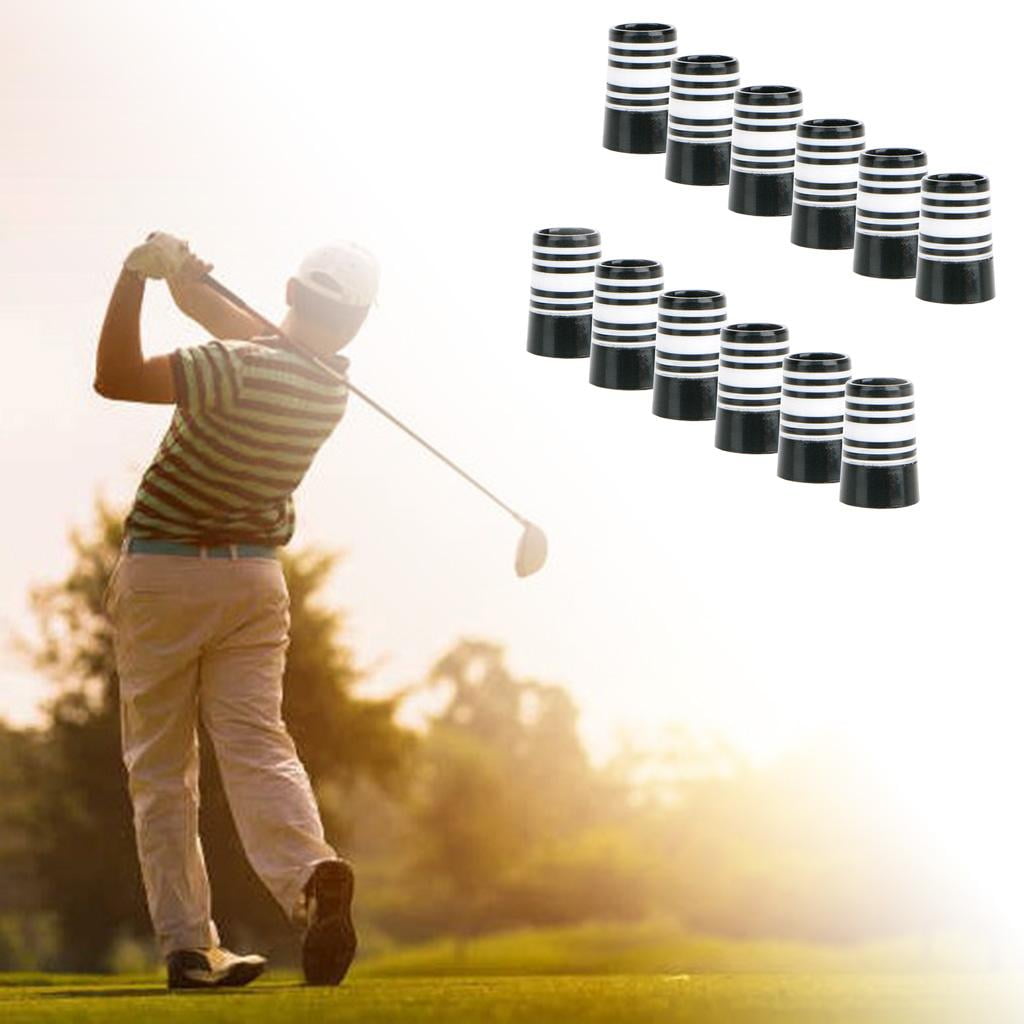 12 Pack Para Golf Club Shaft End Caps Tapered Adapter Caps Accessories Easy to Use Black White