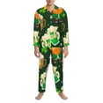 thumbnail image 4 of Bingfone Men'S Pajama Set 2 Piece Loungewear Pjs, Long Sleeve With Pajama Pants-St Patrick'S Day10, 4 of 9