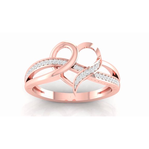 Auory Sterling Silver Heart Rings for Women, Simple Celtic Knot Wedding Promise Ring Gifts for Valentine's Day Birthday Anniversary, Size 5-14