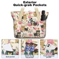 thumbnail image 2 of Tote Bag for Women - Yorkie Dog and Flower Shoulder Bag - Large Utility Work Duffle Bag with Zipper Handbag for Travel, Work, Sprots, 2 of 5