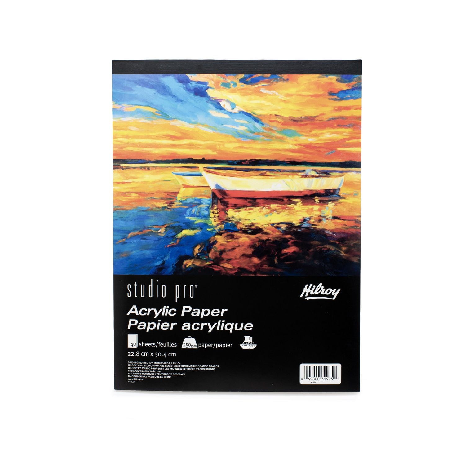 Papier pour acrylique Studio Pro® Hilroy®, 9 po x 12 po, 80 pages Papier acrylique