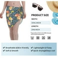 thumbnail image 7 of Kll Blue Floral Print Women'S Sarong Coverups Short Bathing Suit Wrap Skirt Beach Wrap Swimsuit Cover Ups, 7 of 7